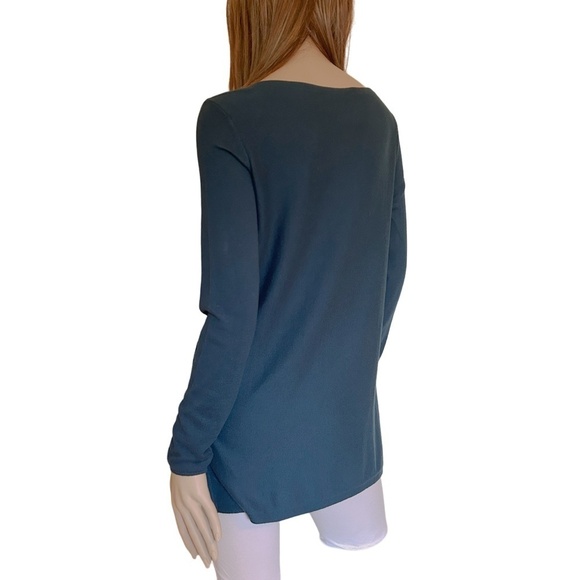 J. Jill Top Sweater Tunic Pullover Viscose Rayon Cotton Long Sleeve Prusian Blue - Picture 5 of 9